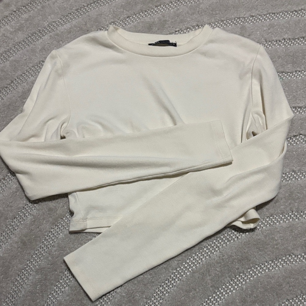 Zara Cream Long Sleeve Top